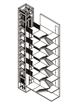 Split-half floor entrance, straight platform corridor type