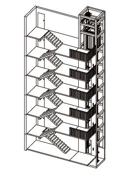 Split-half floor entrance, side platform corridor style