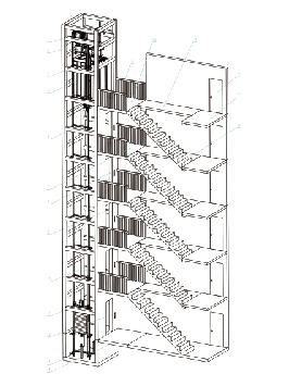 Full platform into the household, straight platform with corridor